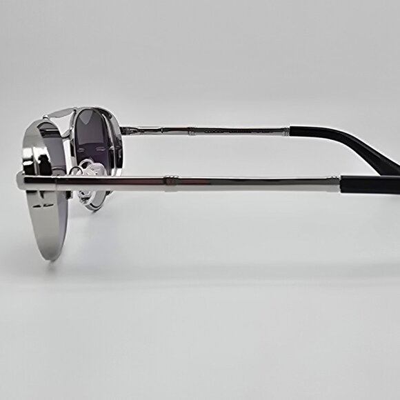 Clocks and Colours Fast Lane Silver Frame Black Gradient Lens Aviator Sunglasses - Picture 3 of 12